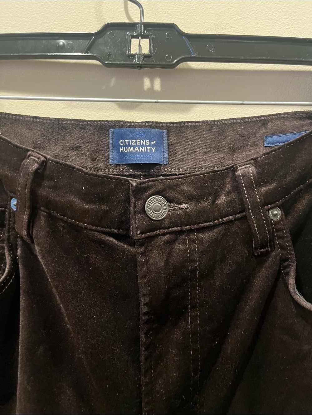 NEW Citizens of Humanity Ayla Baggy Wide-Leg Velvet Jeans in Espresso, Size 30 - Picture 4 of 7